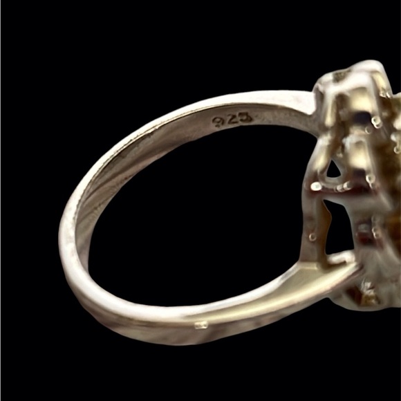 925 NF Sterling Silver Ring with Fire Lab Created Opal.  Size 7 - Picture 3 of 4